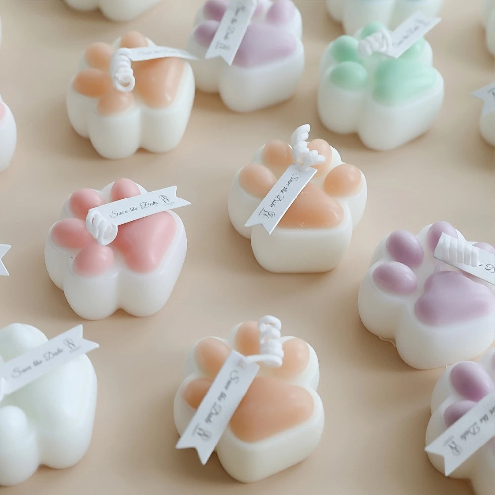 Wholesale Cat Paw Shaped Scented Candle Decorations Gift Small Art Candles Cute Birthday Home Fragrance Scented Candles in Bulk