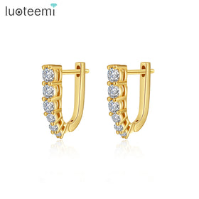 CZCITY Hoop Earring Charm Trendy Woman Huggie Korean Fashion Diamond Zirconia Zircon Hot Sale Clip Earing
