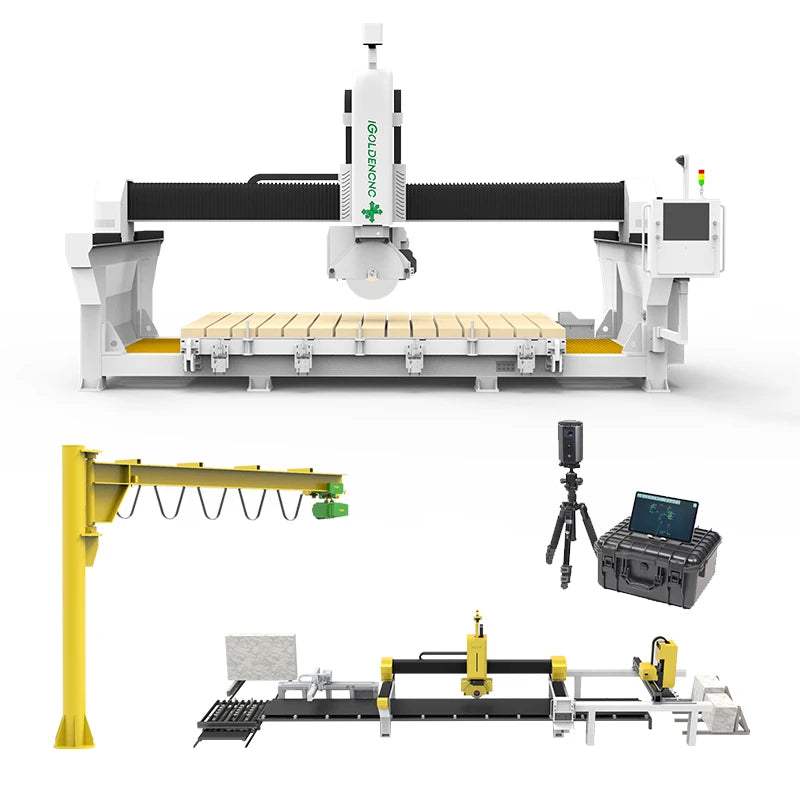 Multifunction CNC Marble Granite Bridge Saw 5 Axis Stone Cutting Machine Carving Machine for Sale