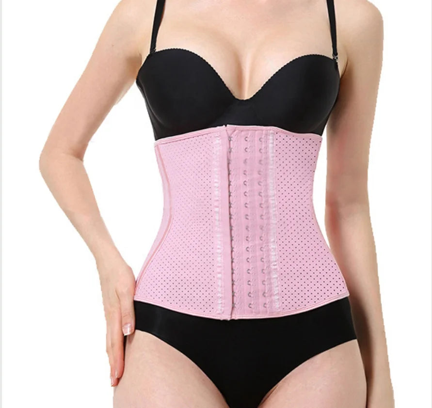 Hot Sale New Style pink Latex Waist Trainer Corset  9 Steel Boned High Waist Waist Trainer Belt for Women