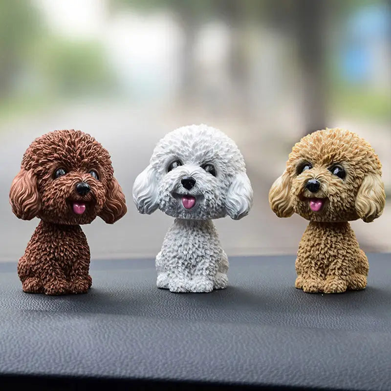 Wholesale Cute Resin Animal Bobble Head Puppy 3D Figurine Love Style Car Dashboard Toy for Craft and Souvenir Use