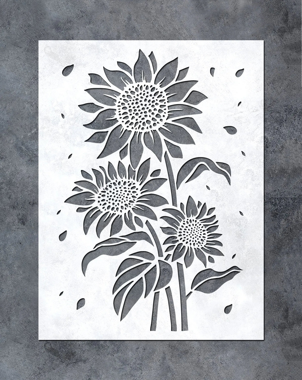 Sunflower PET Stencil Reusable Customized Size Flower Stencils for Painting on Wood Canvas Wall Fabric Home Decor DIY Craft
