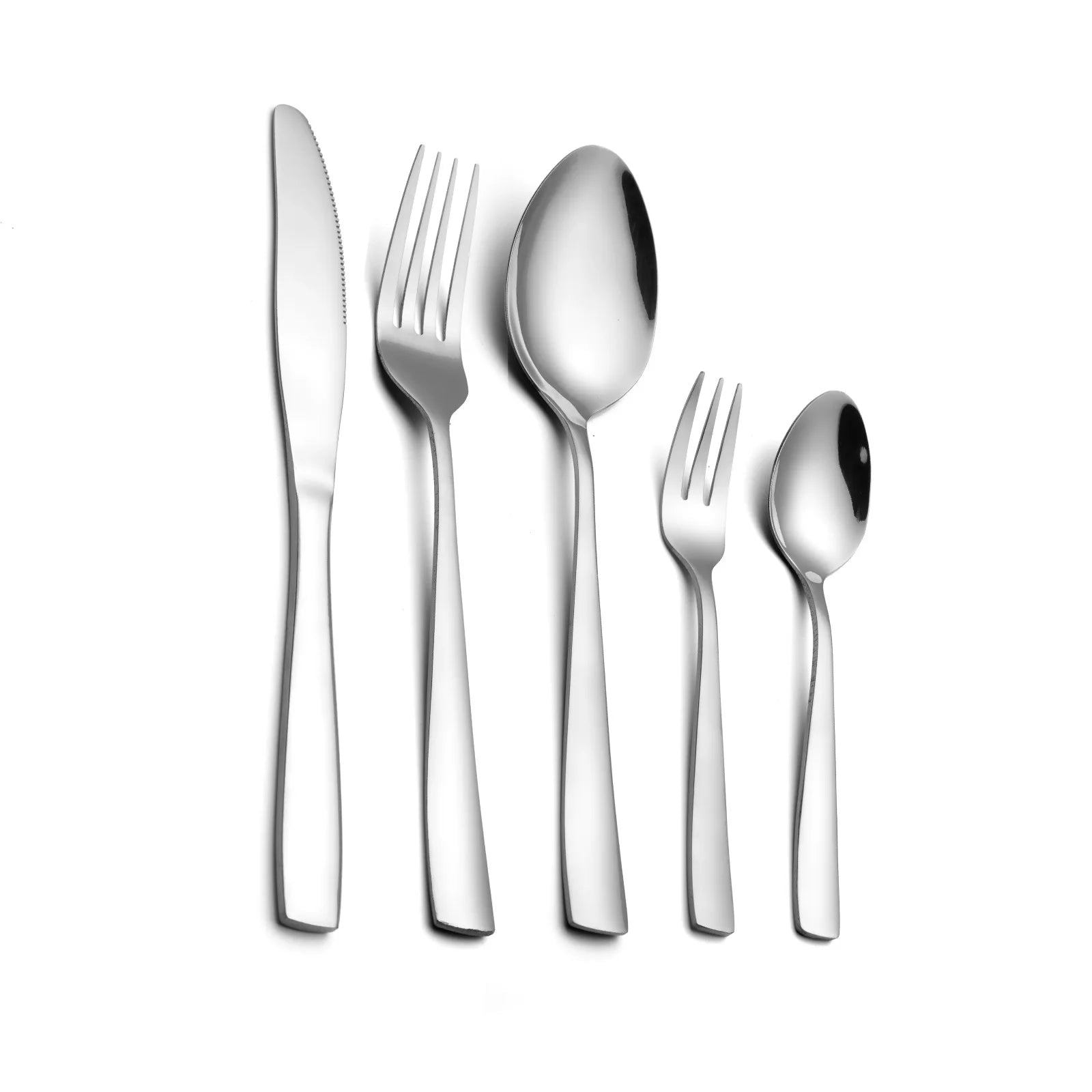 Luxury Minimalist Modern Stainless Steel Dinner Spoons Forks Cutlery Set Titanium Dishwasher Safe and Reusable for Giveaways
