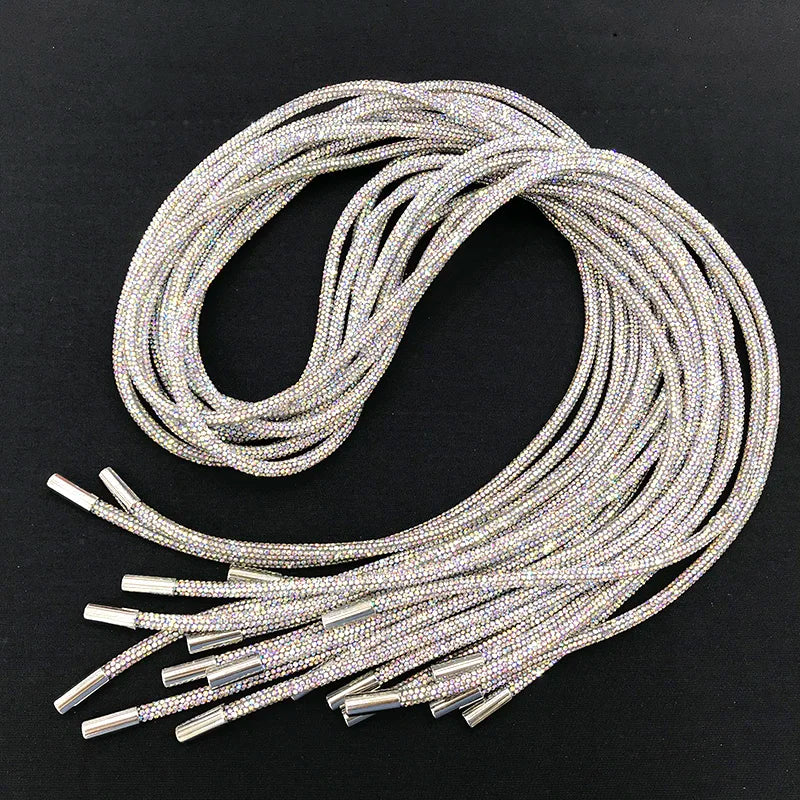 S528 6mm Bling Rhinestone Hoodie Strings Crystal Rhinestone Rope Crystal Strings