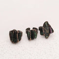 Raw Natural Gemstone Bohemia Style Brass Handmade Soldered Antique Bronze Plated Adjustable Ring