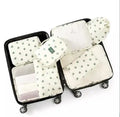 Fashion Waterproof Polyester Travel Storage Bag Set Zipper Closure Letter Pattern 8-Piece Outdoor Clothing Cosmetic Luggage Bag