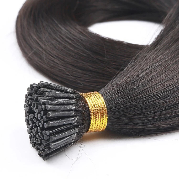 Wholesale Brazilian Human Hair Italian Keratin Glue Bond I Tip 100% Virgin Hair Extensions
