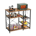 Multi Layer Standing Type Durable Customizable Three-Layer Wooden Metal Kitchen Storage Rack