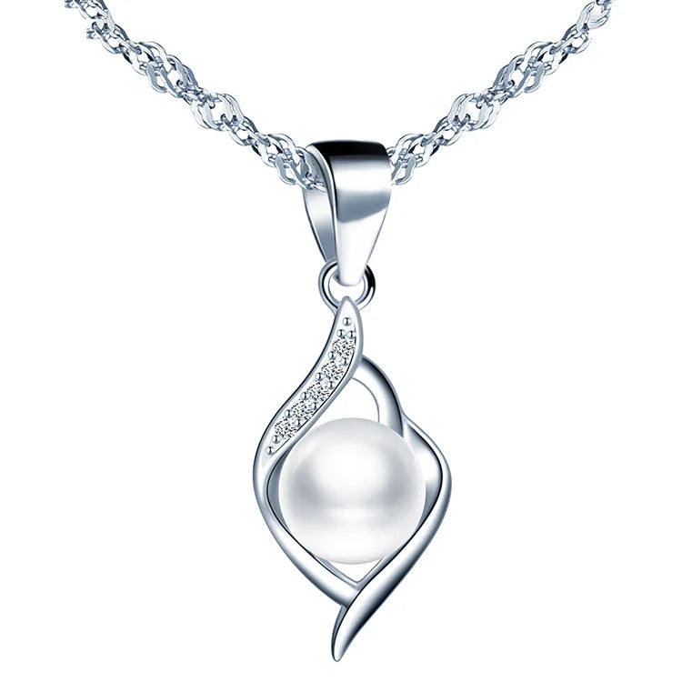 Dainty Mother of Pearl Necklace 925 Sterling Silver Women Jewelry MegaBDM