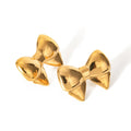 Fashion Jewellery Women 18K Gold Plating Bijoux En Acier Inoxydable Minimalist Bowknot Stainless Steel Stud Earrings