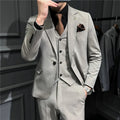 S-7XL Autumn Korean Version Men's Suit Set Best Man Suit Three Piece Set Youth Business Suit Set