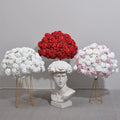 F330 Pink White Red Large Silk Rose Table Arrangement Artificial Wedding Flower Ball Centerpieces for Wedding Decoration