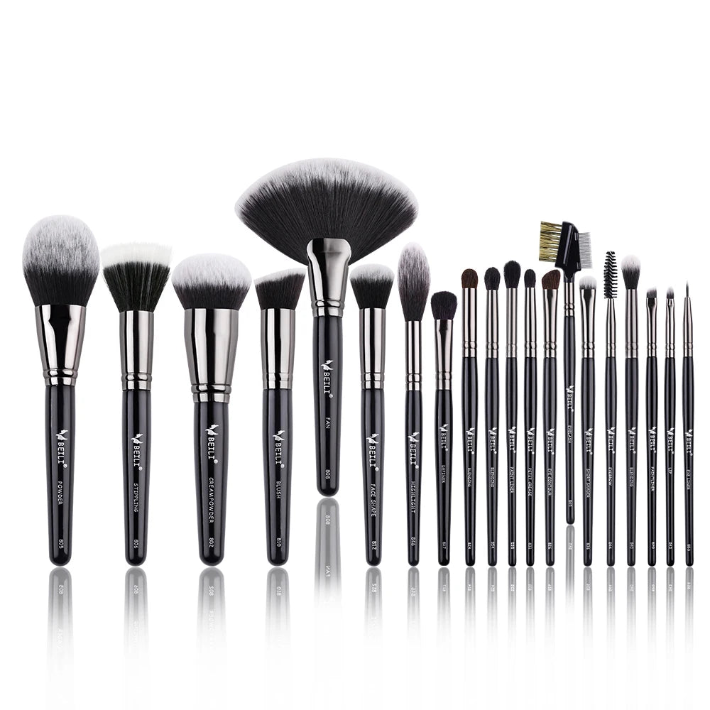 Private Logo 20pcs Foundation Makeup Brushes Set Kit Soft Pony Goat Synthetic Hair for Eyeshadow & Eyelash Makeup Brush Set