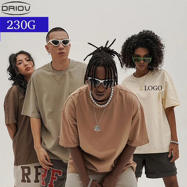 Driov New First Class Quality Cotton Custom Logo Printing Custom T Shirt Printing Plain Oversized Men Tshirt