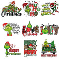 Custom Iron-On Heat Transfer Stickers Grinch's Christmas Decals for Fabric Garments-Eco-friendly Waterproof DIY Gift