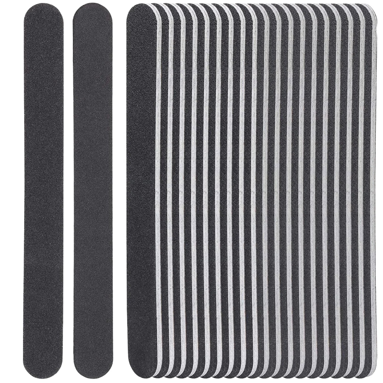 Professional Nail File Polishing Sandpaper File Nail Buffer Black Matte Paper Straight Lime Angle 100/180 Grit Sander Tool