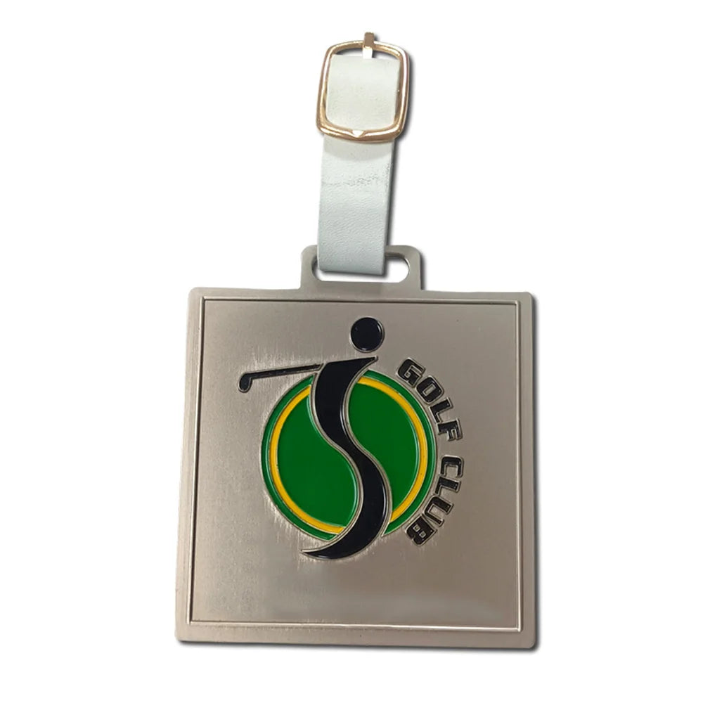Hot Selling Custom Metal Enamel Golf Bag Tags Personalized Made Logo Metal Golf Bag Tags