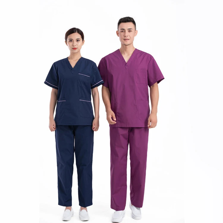 Design Unisex Flex Scrubs Sets Hubei Haixin Pink Hospital Doctor Nursing Medico Uniforme Scrubs Wholesale Uniforms Nurses