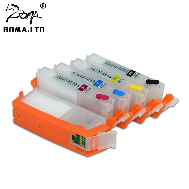 BOMA.LTD PGI-580 581 Refillable Ink Cartridge With Chip for Canon Ts705 TR7550 TR8550 TS6150 TS8150 TS9150 TS9155 Printer