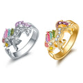 Cute Cartoon Animal Ring Golden Silver Unicorn Flower Star Shape Adjustable Ring for Women Valentine's Day Open Ring