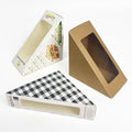 Disposable Kraft Paper Triangle Sandwich Box with Transparent Window Individual Food Packaging Containers