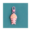 10pcs Heart Cartoon Fishbone Keyring Cute Colorful Fish Keychain Pendant Car Key Holder Bag Earphone Case Decoration Gifts