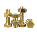 Din Standard Steel External Hexagon Brass Bolt Nut Set Large Full Extension M4 M5 M6 M8 Machine Copper Screw Hardware Fasteners