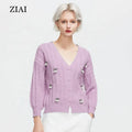 Wholesale Knitted Cardigan New Style Women Winter Custom Sweet Three-dimensional Cherry Loose Slim Long-sleeved Jacket
