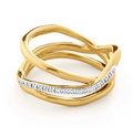 Newest Fashion 18K Gold and 925 Silver Plated Riva Diamond Pre-Stacked Rings 14K Metal Purity Personality Jewelry for Couples