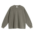 OEM Unisex Boxy Cropped Hoodie Custom Men Heavyweight Cotton Acid Wash Sweatshirts Vintage Distressed Waffle Long Sleeve T Shirt