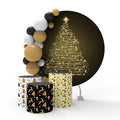 Christmas Tree Design Backdrop Stand Dye Sublimation for Events Easy Installation Carrying Weddings Displays Tension Fabric