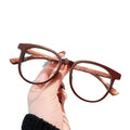 Vintage Wooden Square Optical Frame Anti-Blue Light Glasses Classic Style Myopia Glasses