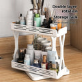 Plastic Double Tier Pull Out Rotating Storage Rack Kitchen Organizer Home Seasoning Cosmetic Holder Lower Sink Dinnerware Rack
