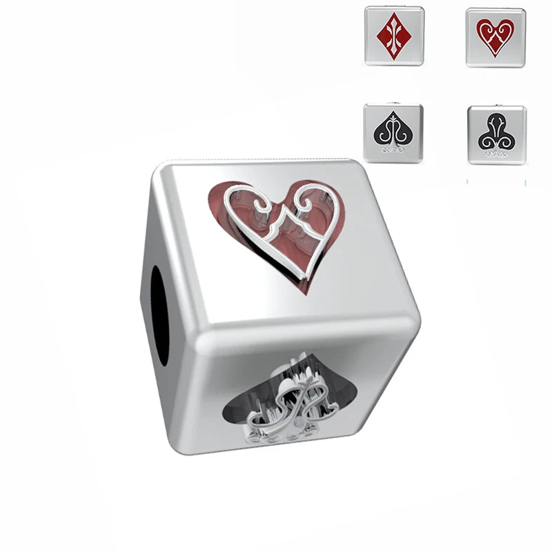 Fit Original Pan Bracelet 925 Sterling Silver Magic Poker Dice Game Bead Charm for Women Jewelry Making Gift 2025