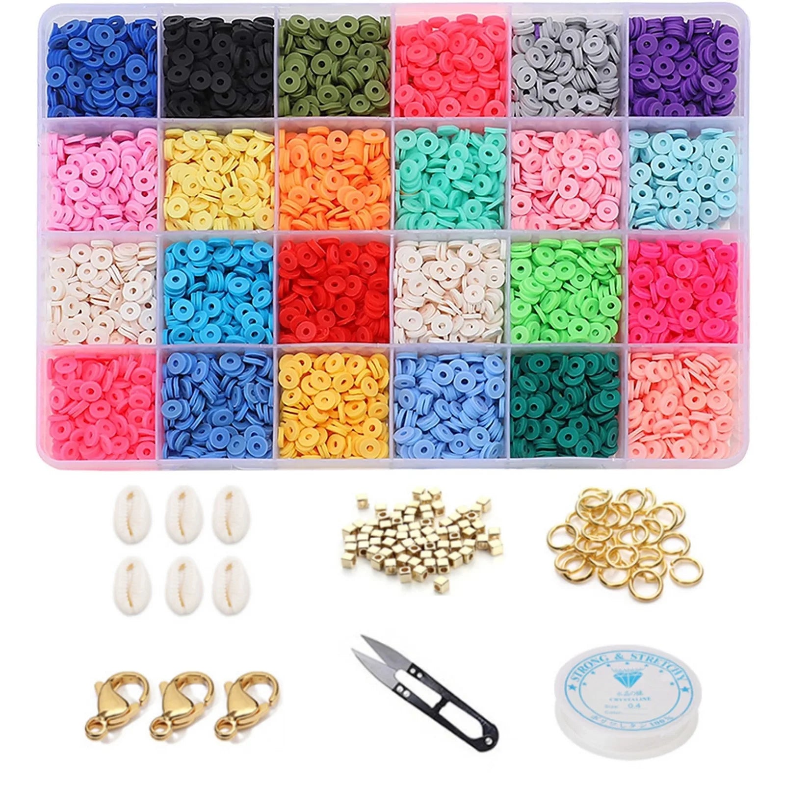 9 Designs Polymer Clay Beads Set for Jewelry Making Clay Beads Kit Box for Bracelet Necklace Making