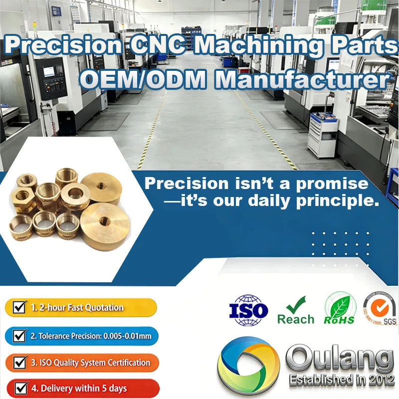 OEM Custom Brass Insert Nut CNC Turning & Milling Slotted/Knurled Threaded Inserts for Injection Molding Plastic Parts ISO 9001