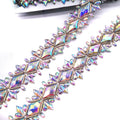 clear AB Iron on Trim Carnival Costume Accessories Crystal Strass Applique Lace Trimming for Garment Shoe Bag
