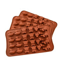 24 Animals Duck Bear for Rabbit Cartoon Shape Silicone Ice Tray Mold Baking Cake Tools Moldes De Silicona