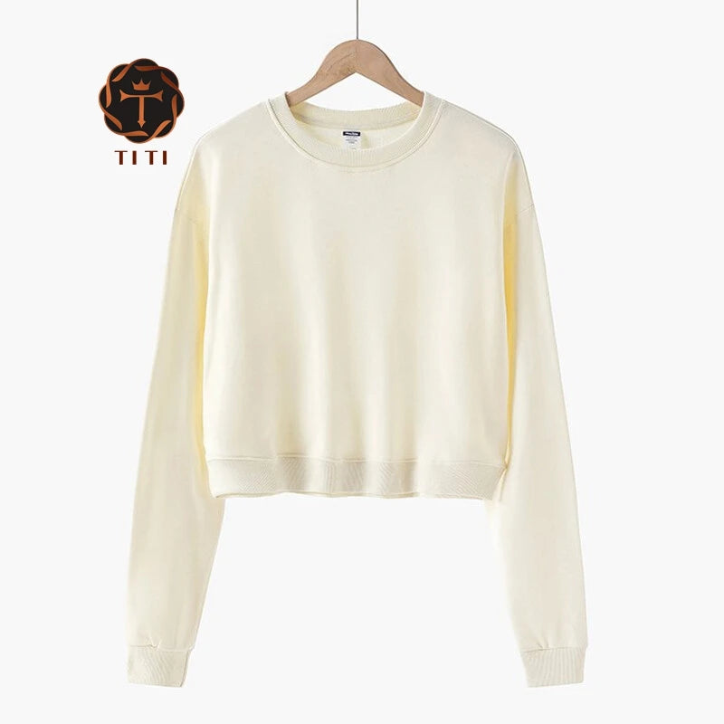 Wholesale Women's Sweatshirts Long Sleeve Crewneck Pullover Sweatshirts Custom Printed Crewneck Sweatshirts