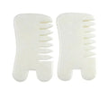 White Jade Guasha Hair Salp Tools Massage Scraping Massage Tool Gua Sha Comb Jade for Face Neck Head and Body