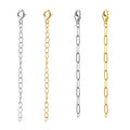 FUAMAY 925 Silver Extender Chain for Necklace Bracelet Jewelry Makin Pure Gold Plated Necklace Chain Extender