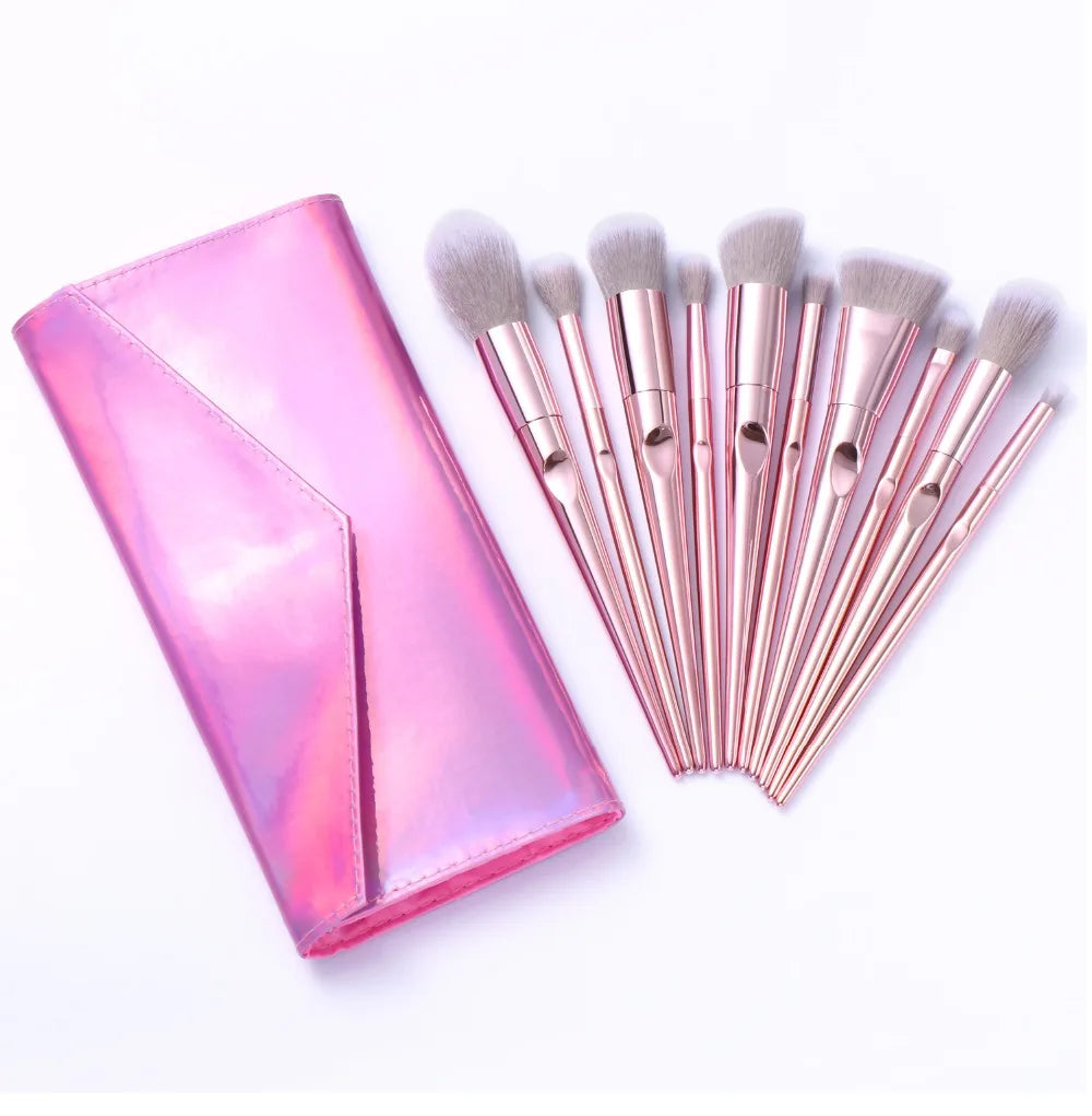 Makeup Brush Set Pink Blush Eyeshadow Concealer Cosmetics Foundation Beauty Tools