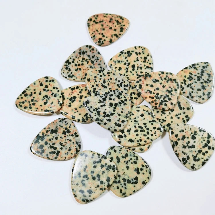Huiying Smooth Edges Crystal Dalmatian Jasper Guitar Accessories Picks Accessary