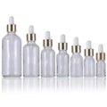 In Stock 5ml 10ml 15ml 20ml 30ml 50ml 100ml clear Glass Dropper Bottle for Essential Oil With Gold Dropper