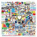 50PCS Autism Awareness Stickers for LaptopAesthetic Colorful Waterproof Vinyl Stickers for Journal Water Bottle Skateboard
