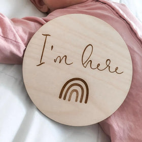 Hello World Newborn Baby Birth Announcement Sign 3mm Thick Wood Hot Selling Baby Shower Gift