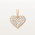 LOZRUNVE 925 Sterling Silver Elegant Diamond Pave Heart Pendant Necklace for Women