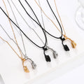 Friendship Jewelry 2PCS/Set Gold/Black/Silver Headphone Necklace Punk Hip-Hop DJ Earphone Couple Necklace Magnetic
