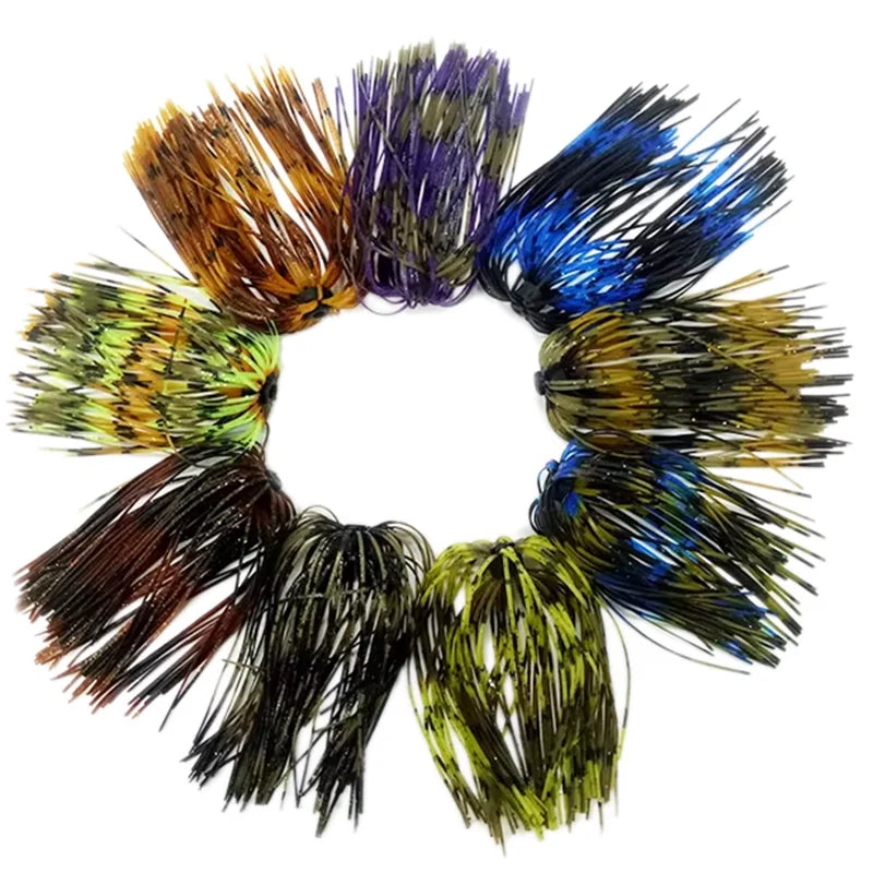 High Quality Wholesale Hole in One Replaceable Jig Skirts Silicone Fishing Skirts