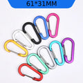 61mm Egg Type Carabiner with Flat Steel Wire Buckle Spring Pressed Aluminium Metal Durable and Stylish